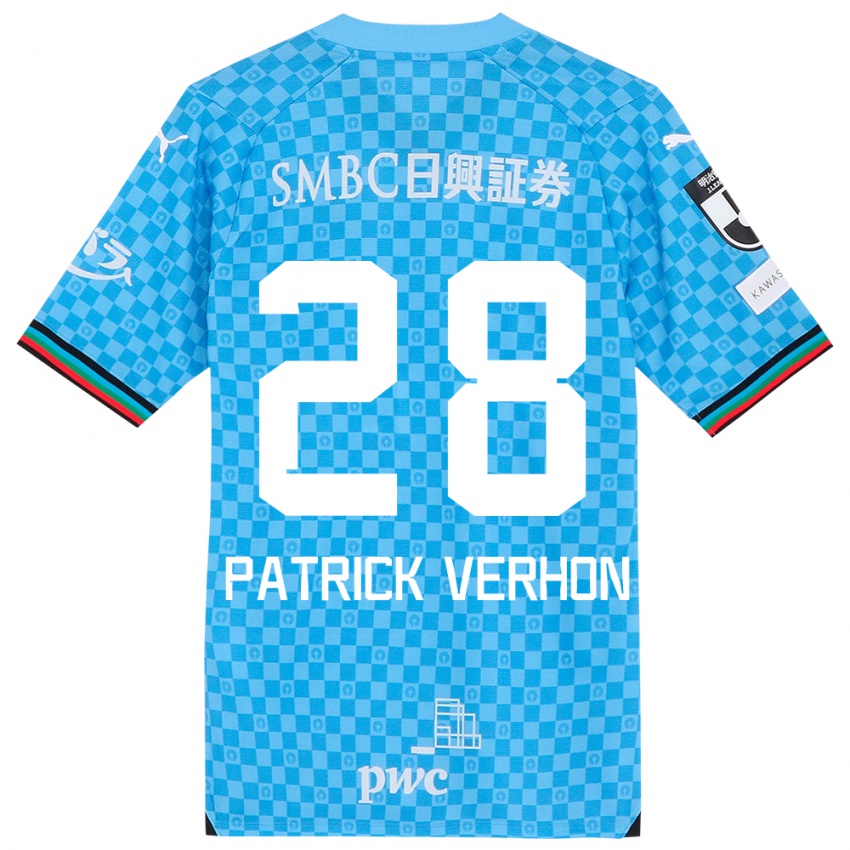 Enfant Maillot Patrick Verhon #28 Bleu Azur Tenues Domicile 2024/25 T-Shirt Suisse