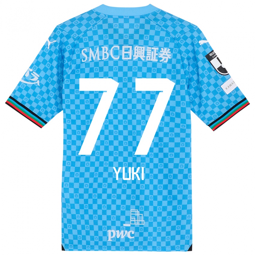 Enfant Maillot Yuki Yamamoto #77 Bleu Azur Tenues Domicile 2024/25 T-Shirt Suisse