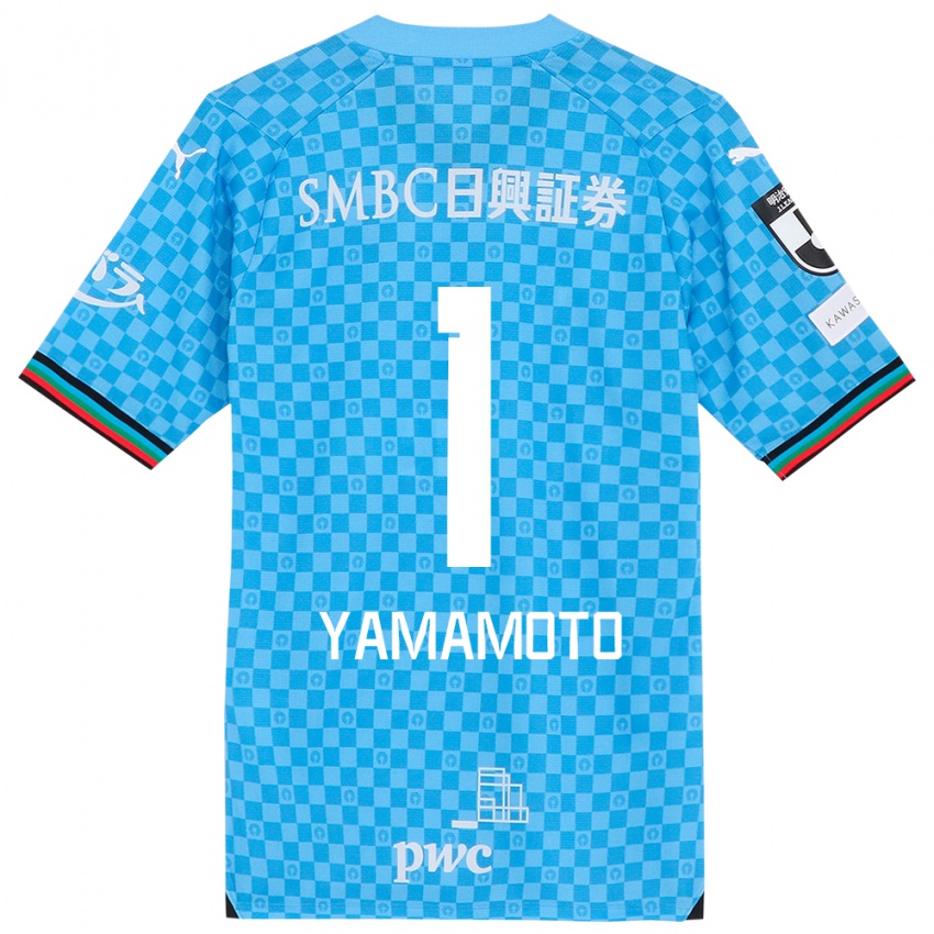 Enfant Maillot Kensho Yamamoto #1 Bleu Azur Tenues Domicile 2024/25 T-Shirt Suisse