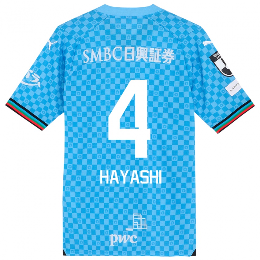 Enfant Maillot Shunsuke Hayashi #4 Bleu Azur Tenues Domicile 2024/25 T-Shirt Suisse