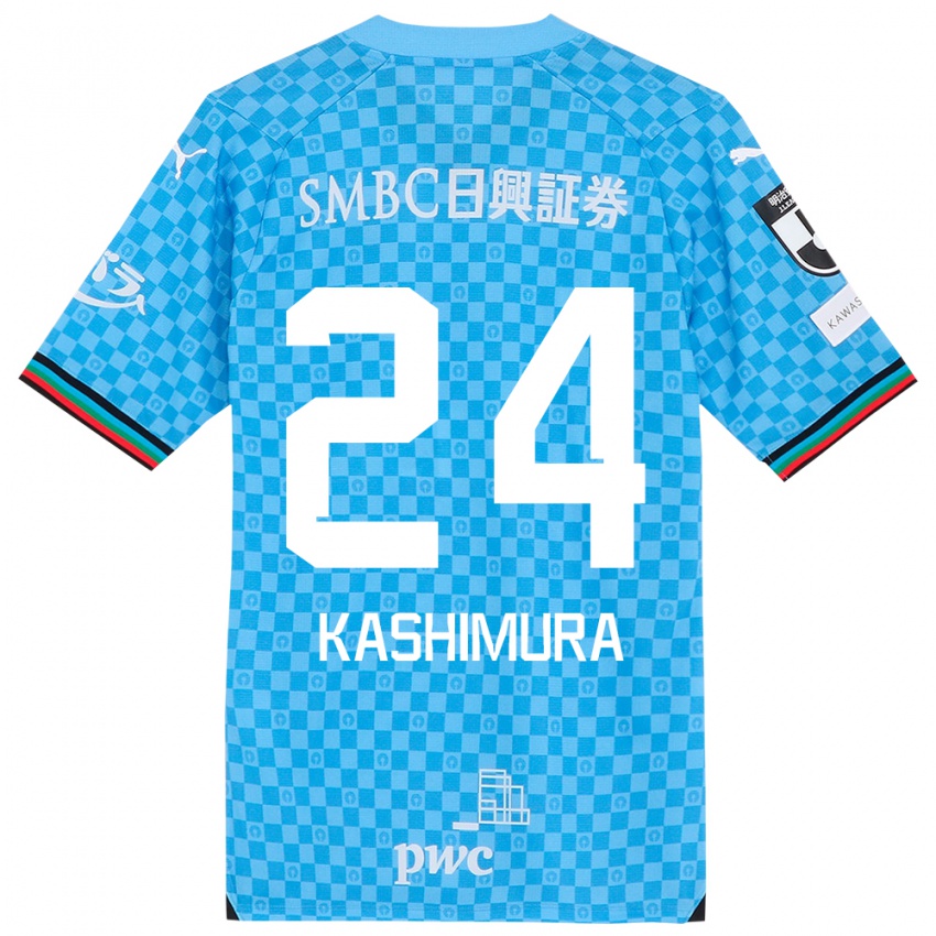 Enfant Maillot Ryota Kashimura #24 Bleu Azur Tenues Domicile 2024/25 T-Shirt Suisse