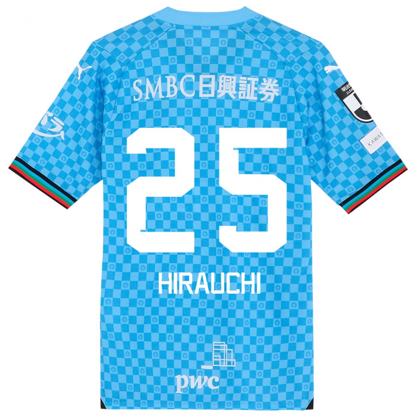 Enfant Maillot Issei Hirauchi #25 Bleu Azur Tenues Domicile 2024/25 T-Shirt Suisse