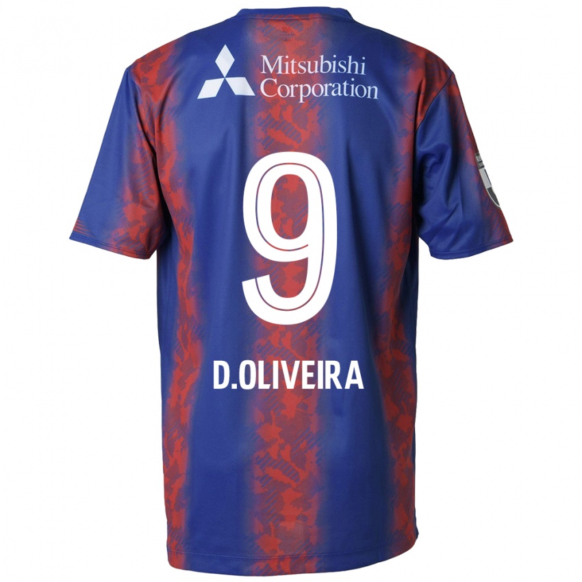 Enfant Maillot Diego Oliveira #9 Bleu Rouge Tenues Domicile 2024/25 T-Shirt Suisse