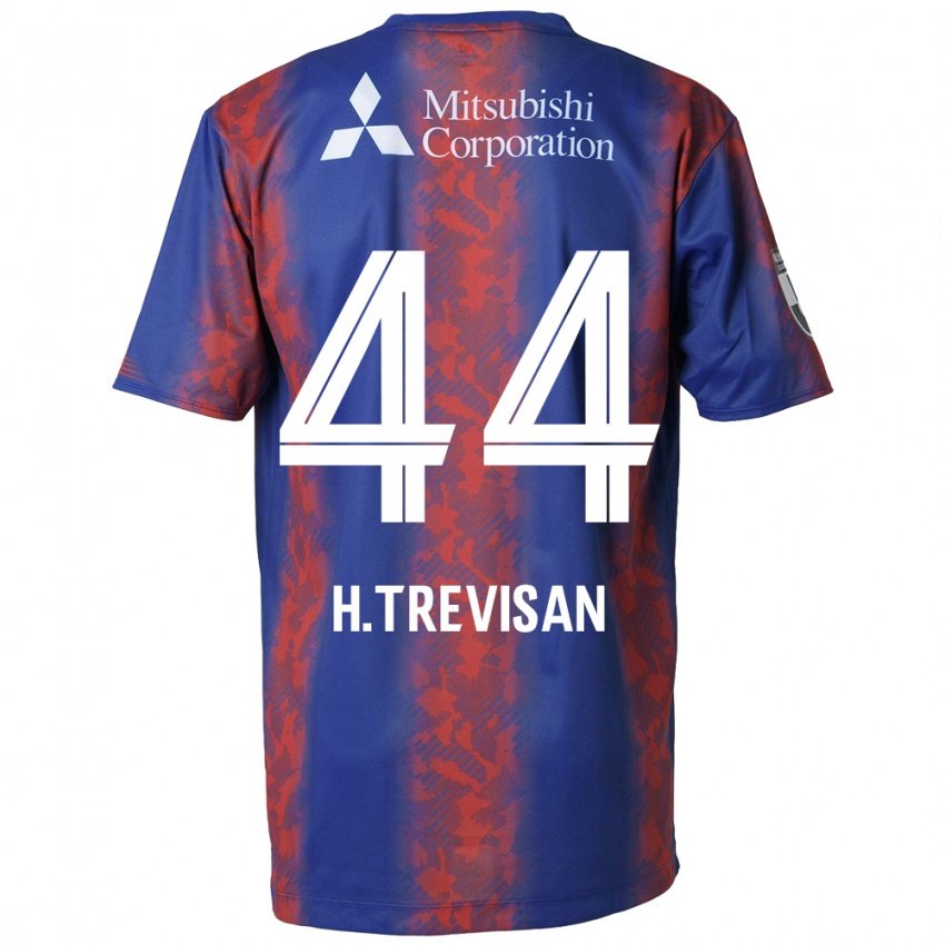 Enfant Maillot Henrique Trevisan #44 Bleu Rouge Tenues Domicile 2024/25 T-Shirt Suisse