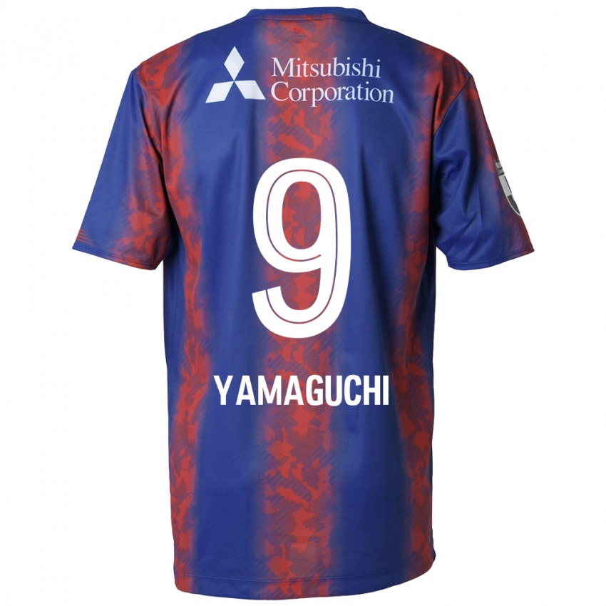 Enfant Maillot Taiyo Yamaguchi #9 Bleu Rouge Tenues Domicile 2024/25 T-Shirt Suisse