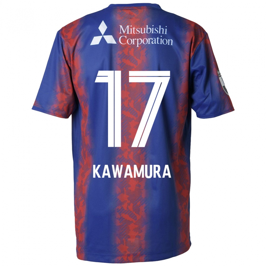 Enfant Maillot Riku Kawamura #17 Bleu Rouge Tenues Domicile 2024/25 T-Shirt Suisse