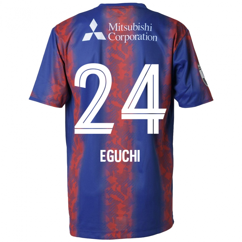 Enfant Maillot Kaito Eguchi #24 Bleu Rouge Tenues Domicile 2024/25 T-Shirt Suisse