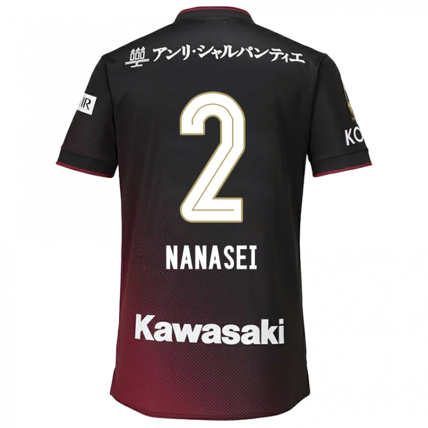 Enfant Maillot Nanasei Iino #2 Noir Rouge Tenues Domicile 2024/25 T-Shirt Suisse