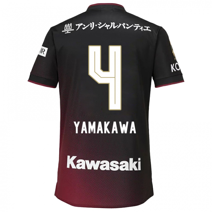 Enfant Maillot Tetsushi Yamakawa #4 Noir Rouge Tenues Domicile 2024/25 T-Shirt Suisse