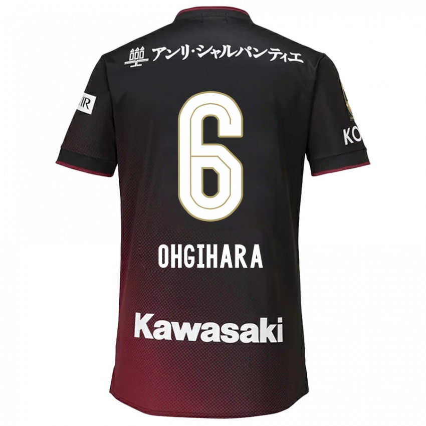 Enfant Maillot Takahiro Ogihara #6 Noir Rouge Tenues Domicile 2024/25 T-Shirt Suisse