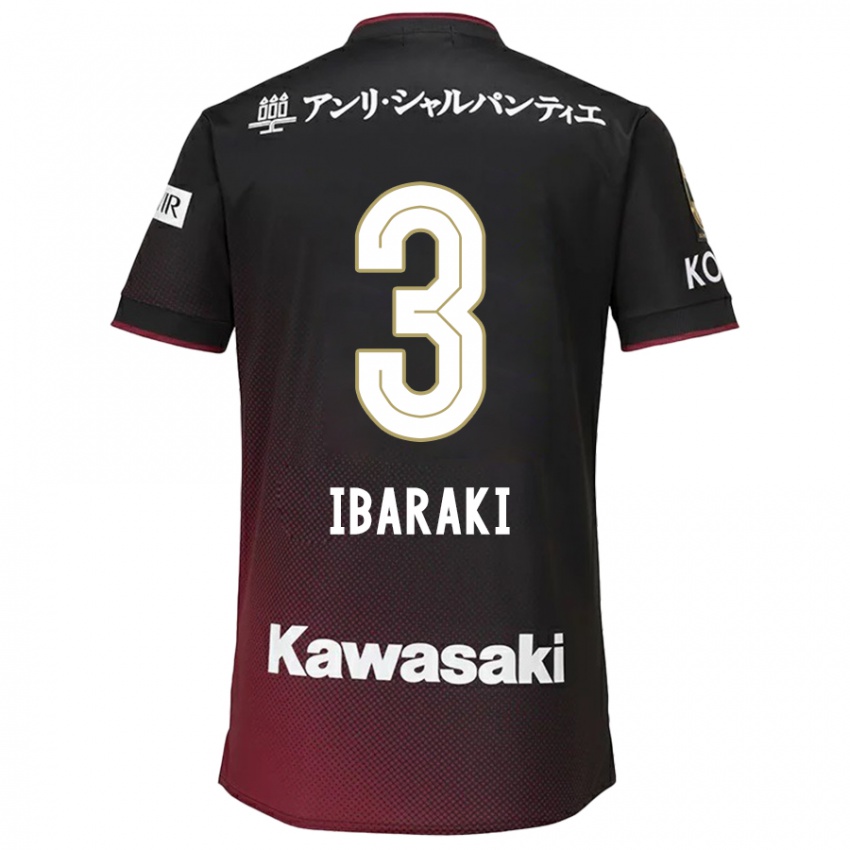 Enfant Maillot Riku Ibaraki #3 Noir Rouge Tenues Domicile 2024/25 T-Shirt Suisse