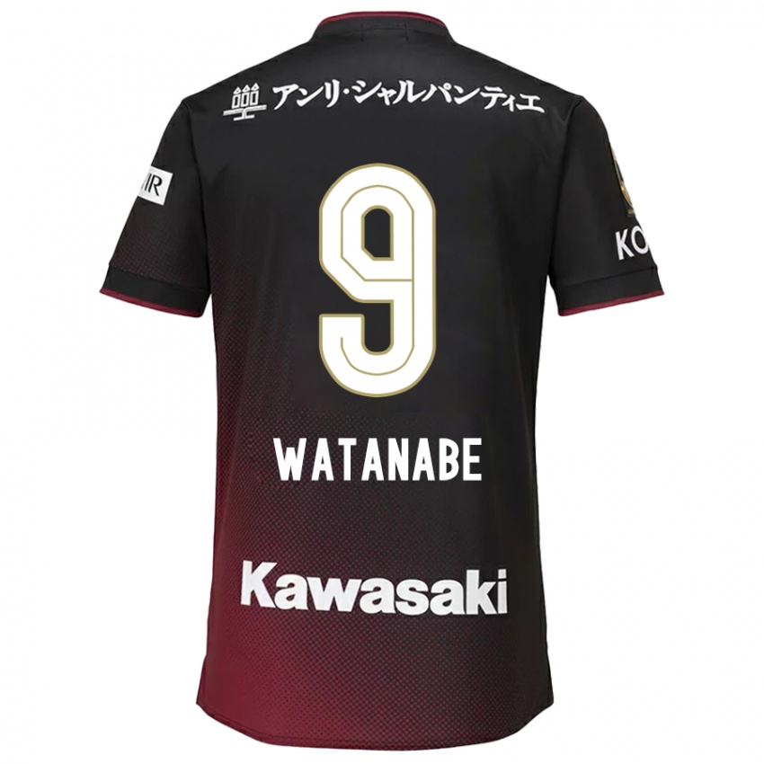 Enfant Maillot Hayato Watanabe #9 Noir Rouge Tenues Domicile 2024/25 T-Shirt Suisse