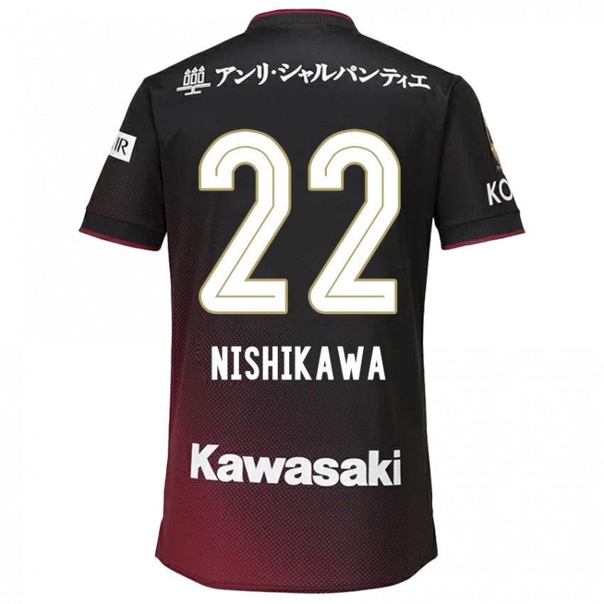 Enfant Maillot Aiku Nishikawa #22 Noir Rouge Tenues Domicile 2024/25 T-Shirt Suisse