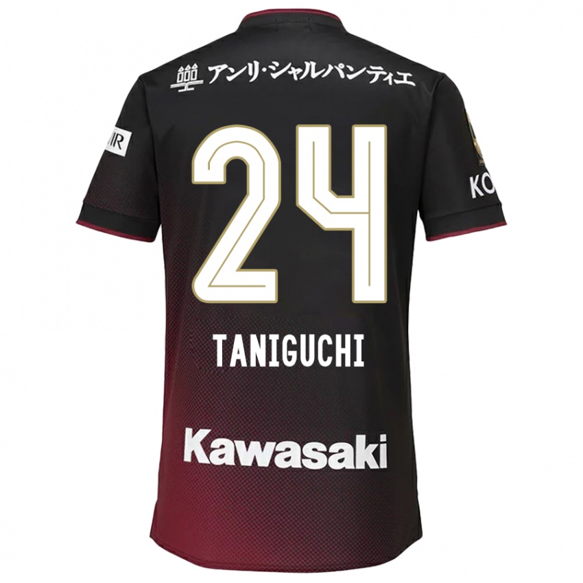 Enfant Maillot Hiroto Taniguchi #24 Noir Rouge Tenues Domicile 2024/25 T-Shirt Suisse