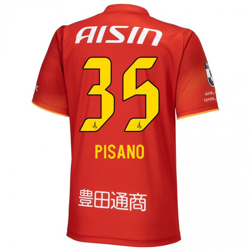 Enfant Maillot Alexandre Pisano #35 Rouge Blanc Jaune Tenues Domicile 2024/25 T-Shirt Suisse