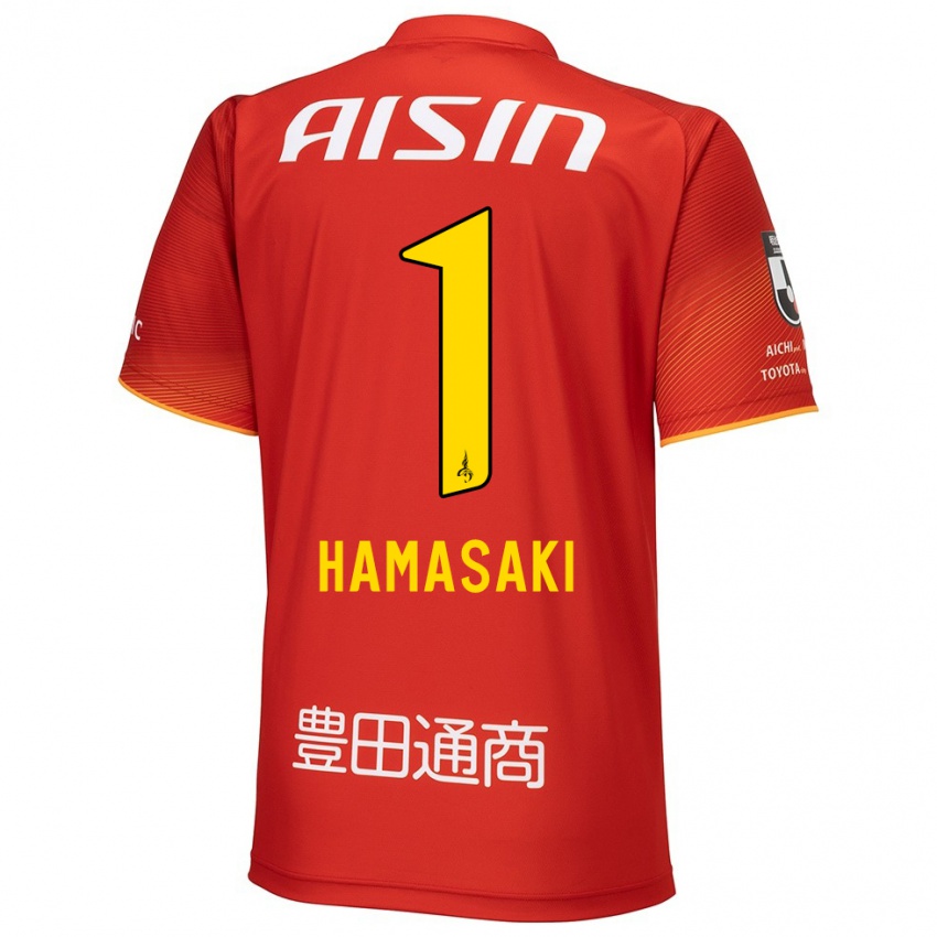 Enfant Maillot Shiki Hamasaki #1 Rouge Blanc Jaune Tenues Domicile 2024/25 T-Shirt Suisse