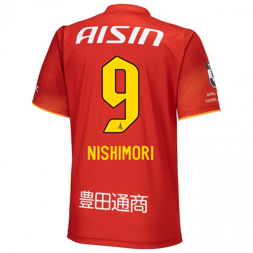 Enfant Maillot Naoto Nishimori #9 Rouge Blanc Jaune Tenues Domicile 2024/25 T-Shirt Suisse