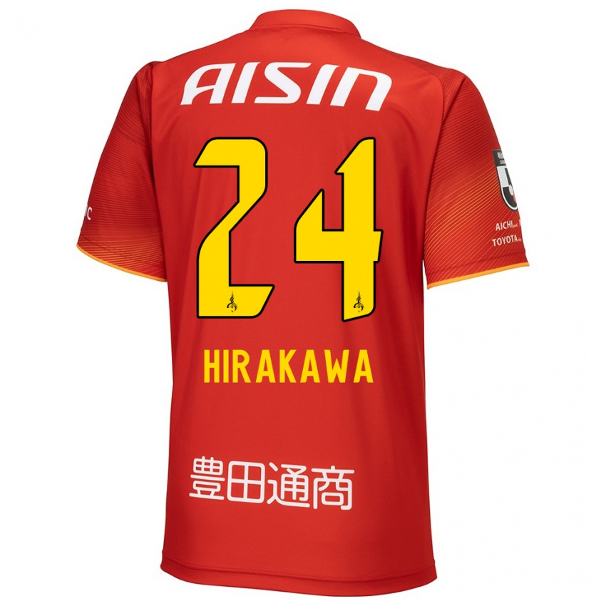 Enfant Maillot Haruto Hirakawa #24 Rouge Blanc Jaune Tenues Domicile 2024/25 T-Shirt Suisse