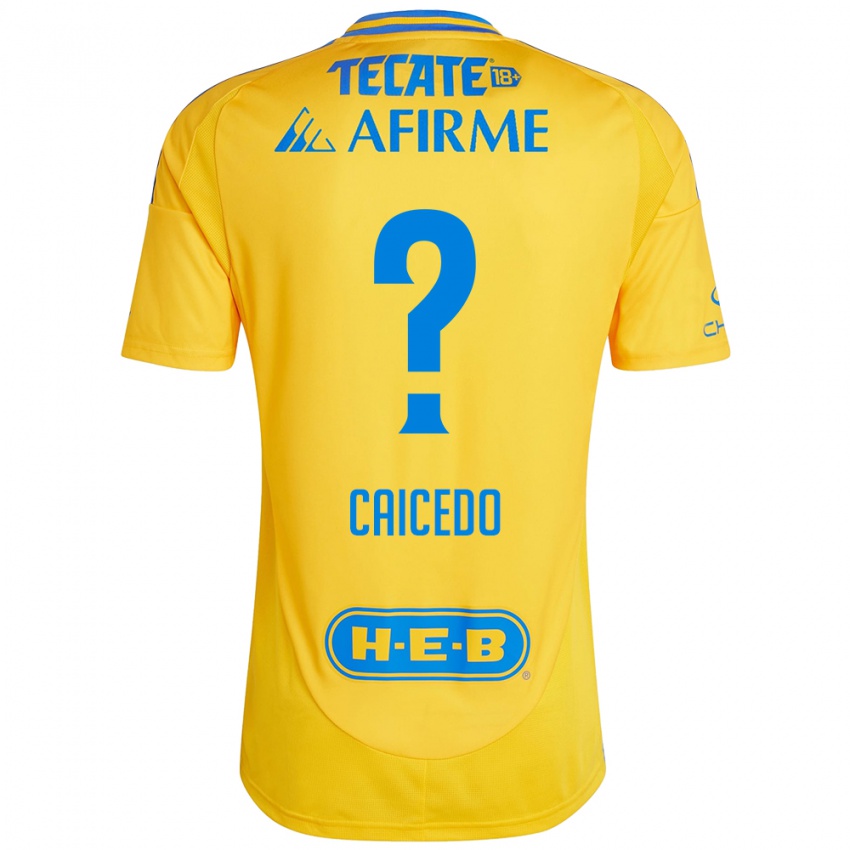 Enfant Maillot Jordy Caicedo #0 Or Jaune Tenues Domicile 2024/25 T-Shirt Suisse