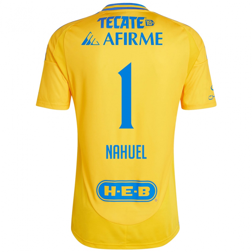 Enfant Maillot Nahuel Guzman #1 Or Jaune Tenues Domicile 2024/25 T-Shirt Suisse