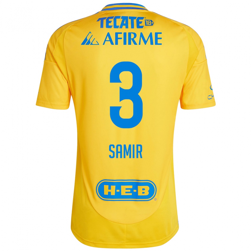 Enfant Maillot Samir Caetano #3 Or Jaune Tenues Domicile 2024/25 T-Shirt Suisse