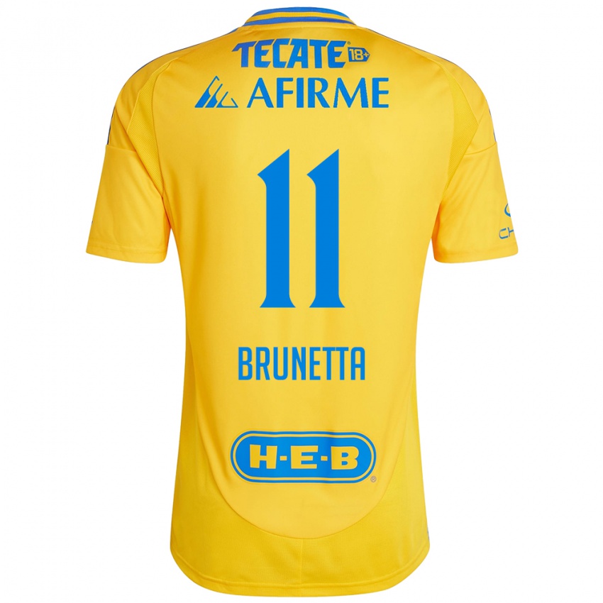 Enfant Maillot Juan Brunetta #11 Or Jaune Tenues Domicile 2024/25 T-Shirt Suisse