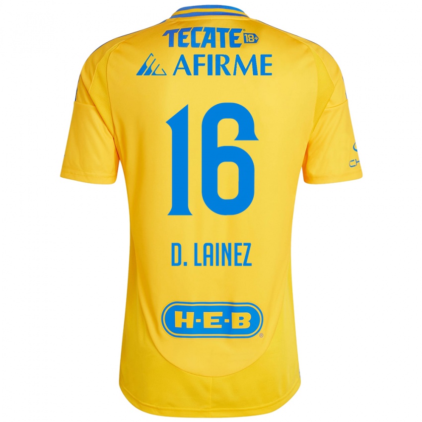 Kinder Diego Lainez #16 Goldgelb Heimtrikot Trikot 2024/25 T-Shirt Schweiz