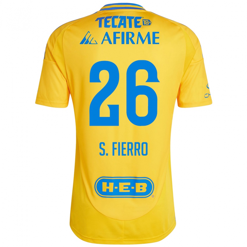 Enfant Maillot Sebastián Fierro #26 Or Jaune Tenues Domicile 2024/25 T-Shirt Suisse