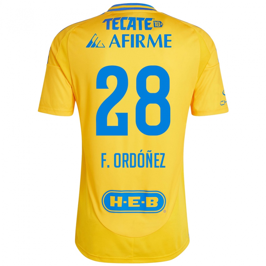 Kinder Fernando Ordóñez #28 Goldgelb Heimtrikot Trikot 2024/25 T-Shirt Schweiz