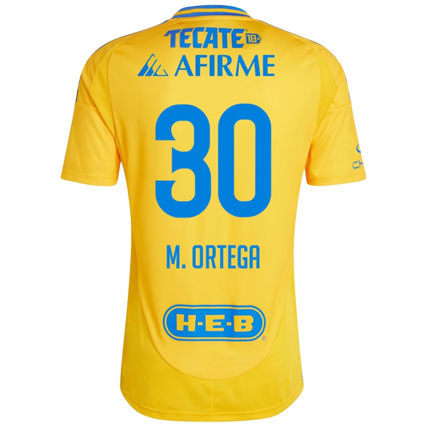 Enfant Maillot Miguel Ortega #30 Or Jaune Tenues Domicile 2024/25 T-Shirt Suisse