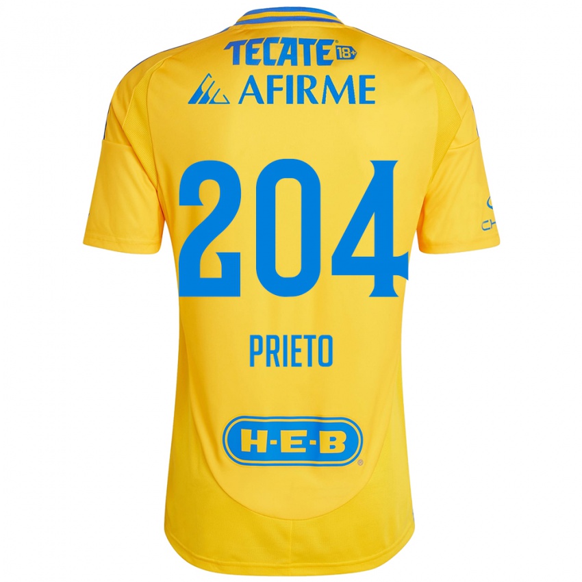 Enfant Maillot Leonel Prieto #204 Or Jaune Tenues Domicile 2024/25 T-Shirt Suisse