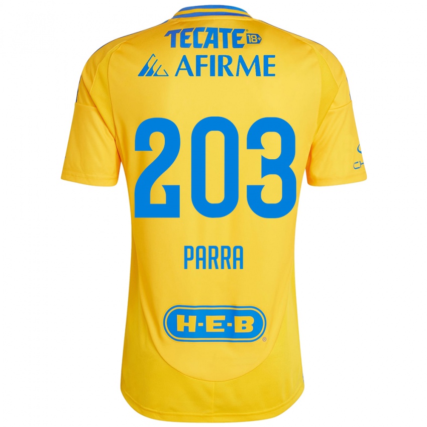 Enfant Maillot Bernardo Parra #203 Or Jaune Tenues Domicile 2024/25 T-Shirt Suisse