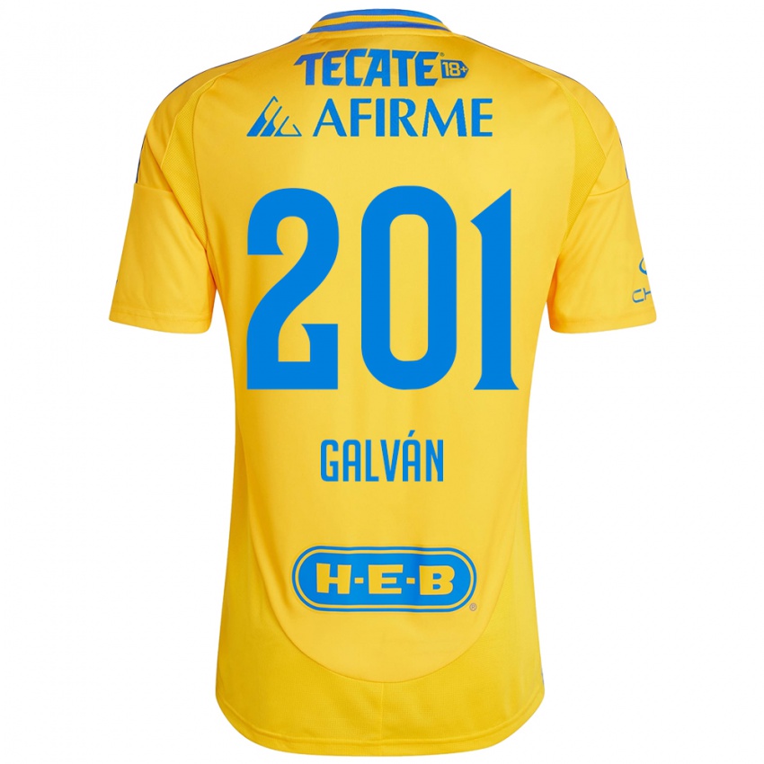 Kinder Isac Galván #201 Goldgelb Heimtrikot Trikot 2024/25 T-Shirt Schweiz