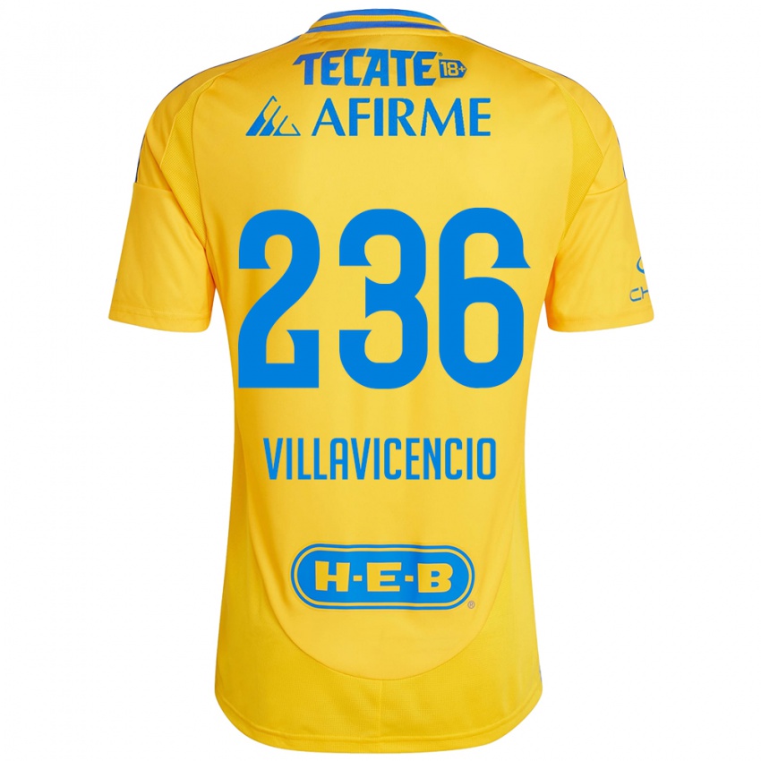 Kinder Edgar Villavicencio #236 Goldgelb Heimtrikot Trikot 2024/25 T-Shirt Schweiz