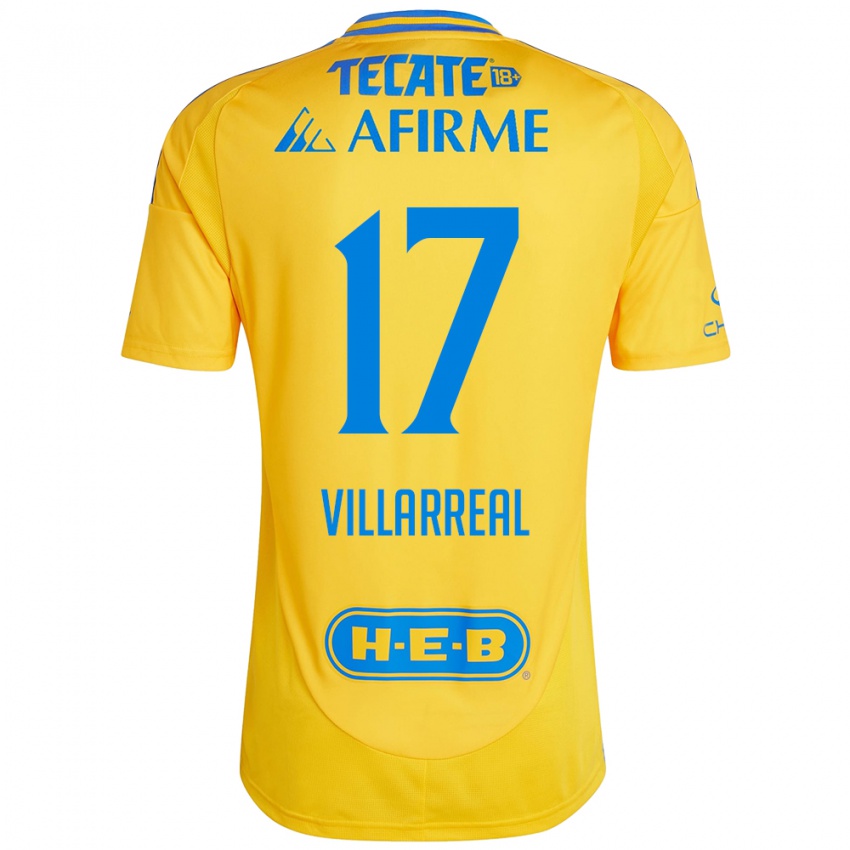 Enfant Maillot Natalia Villarreal #17 Or Jaune Tenues Domicile 2024/25 T-Shirt Suisse