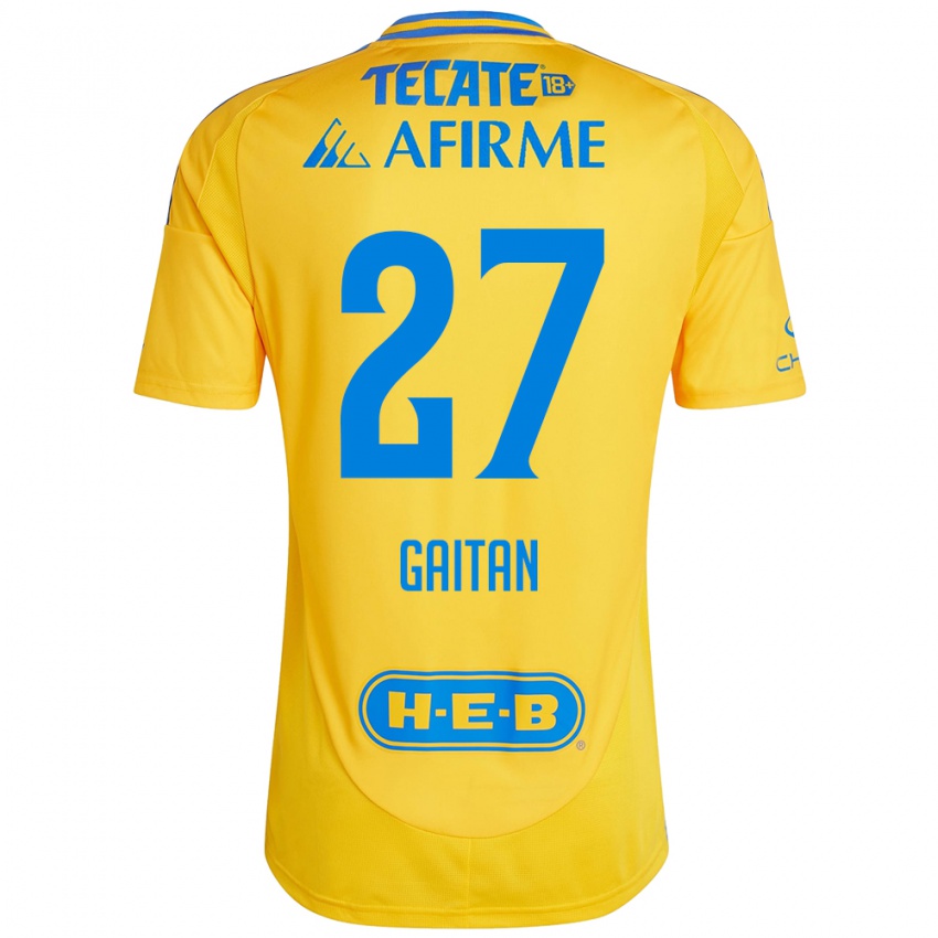 Enfant Maillot Natalia Gaitan #27 Or Jaune Tenues Domicile 2024/25 T-Shirt Suisse