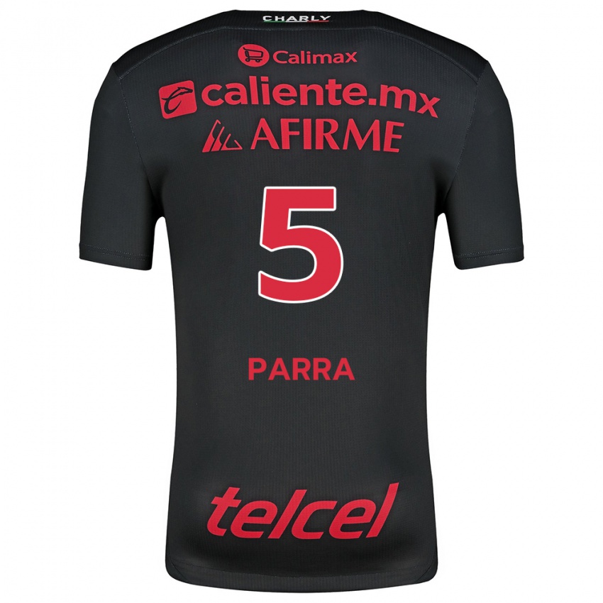 Kinder Rodrigo Parra #5 Schwarz Rot Heimtrikot Trikot 2024/25 T-Shirt Schweiz