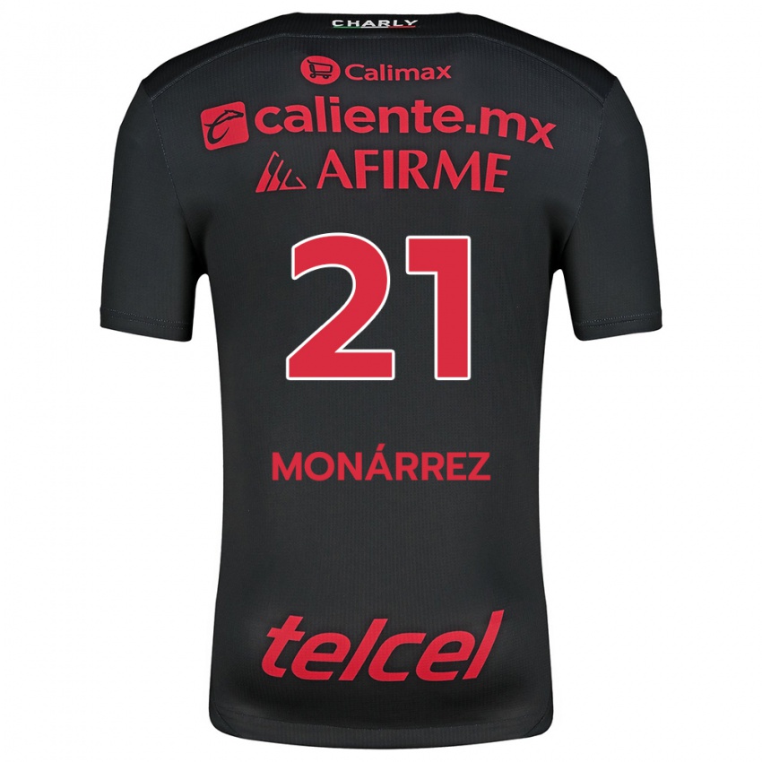 Kinder Fernando Monárrez #21 Schwarz Rot Heimtrikot Trikot 2024/25 T-Shirt Schweiz