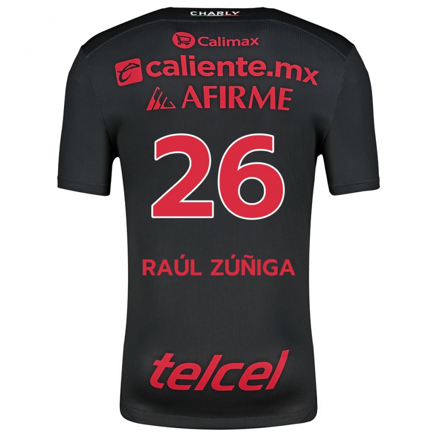 Kinder José Raúl Zúñiga #26 Schwarz Rot Heimtrikot Trikot 2024/25 T-Shirt Schweiz