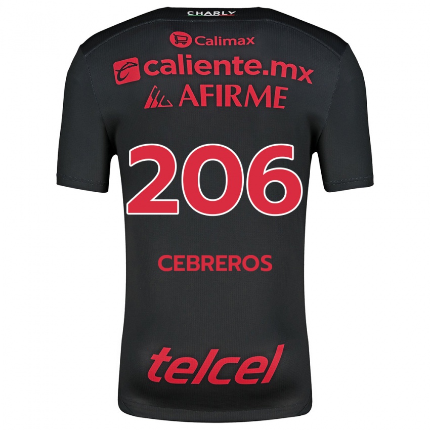 Kinder Luis Cebreros #206 Schwarz Rot Heimtrikot Trikot 2024/25 T-Shirt Schweiz