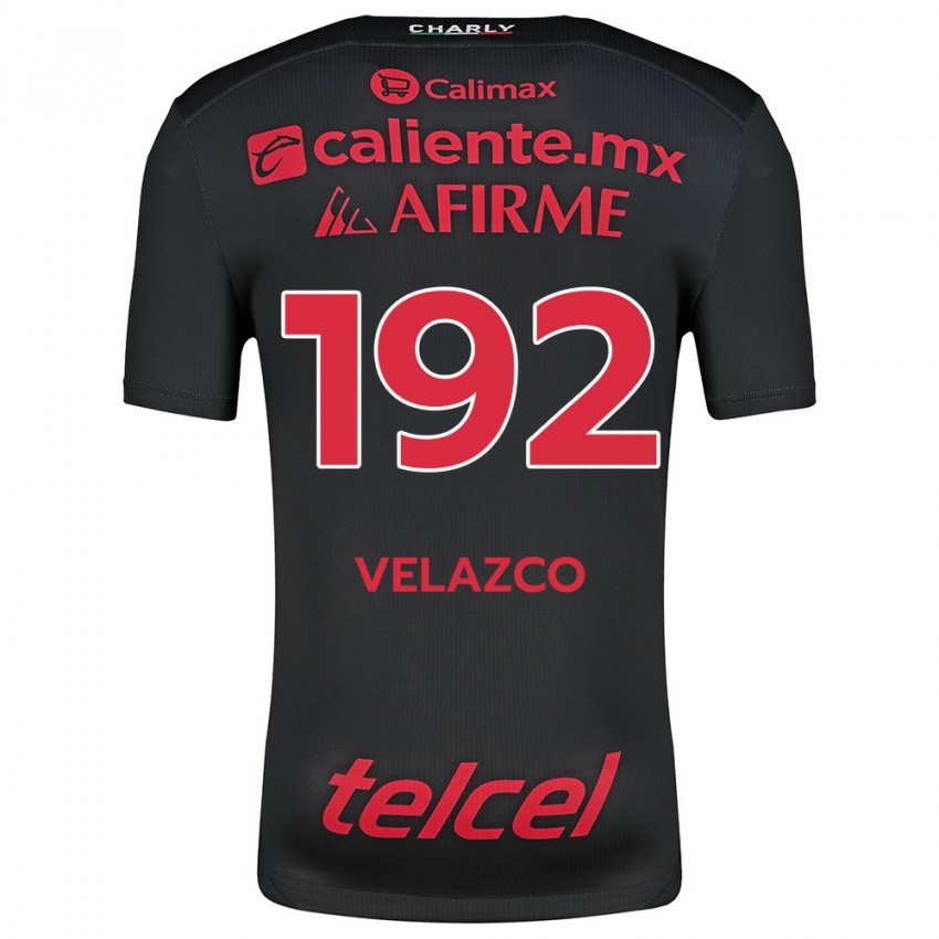 Enfant Maillot Emiliano Velazco #192 Noir Rouge Tenues Domicile 2024/25 T-Shirt Suisse