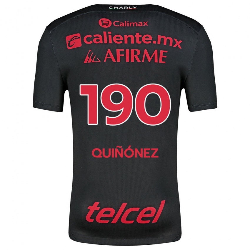 Kinder Martín Quiñónez #190 Schwarz Rot Heimtrikot Trikot 2024/25 T-Shirt Schweiz