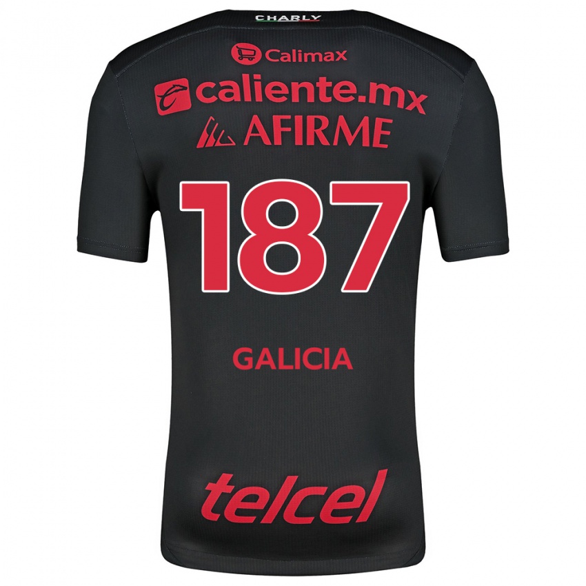 Enfant Maillot Carlos Galicia #187 Noir Rouge Tenues Domicile 2024/25 T-Shirt Suisse