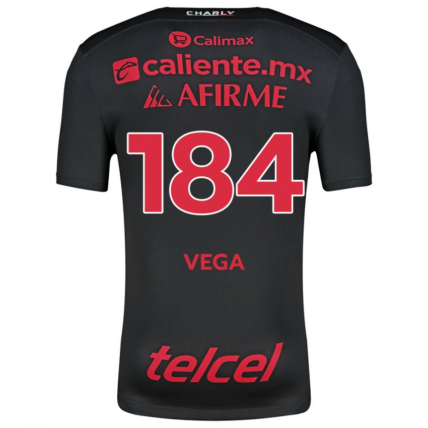 Enfant Maillot Daniel Vega #184 Noir Rouge Tenues Domicile 2024/25 T-Shirt Suisse