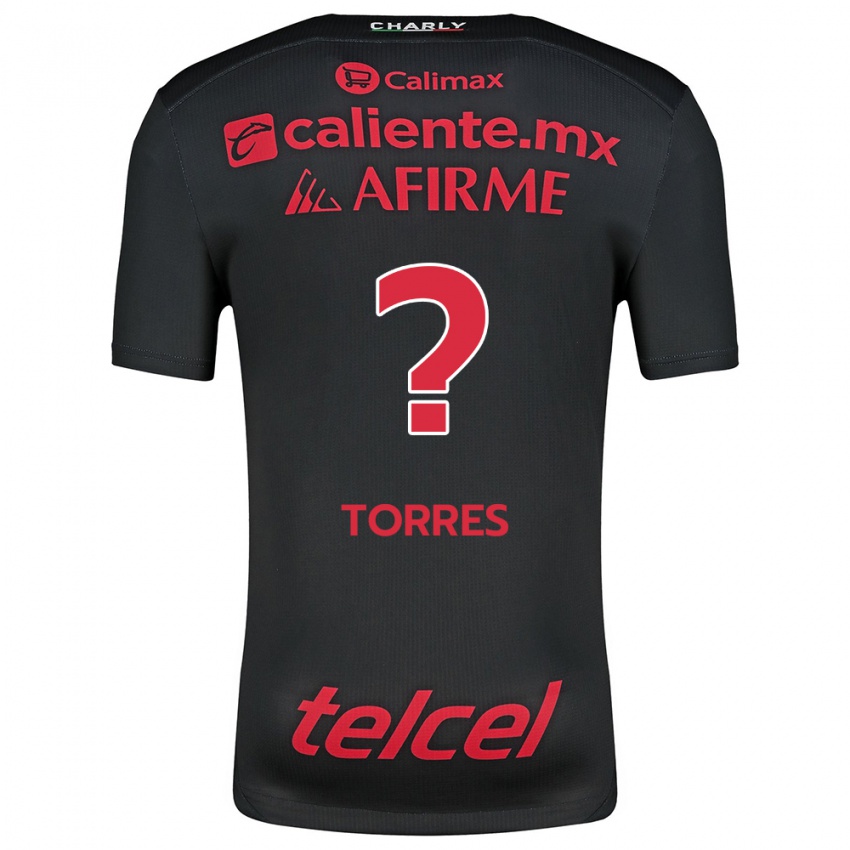 Enfant Maillot Christopher Torres #0 Noir Rouge Tenues Domicile 2024/25 T-Shirt Suisse