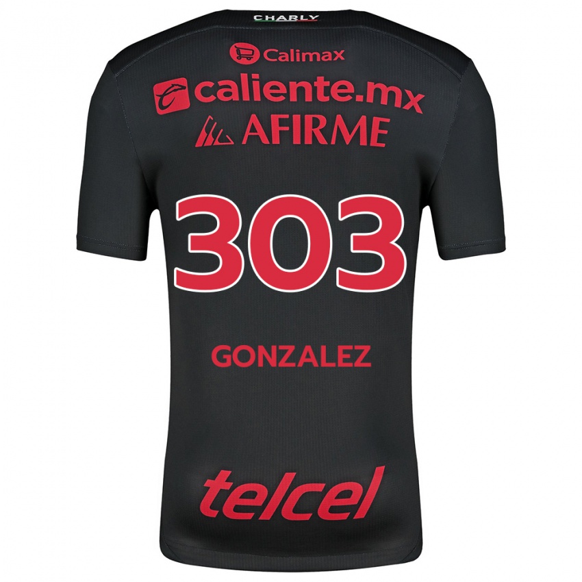 Kinder Osmar González #303 Schwarz Rot Heimtrikot Trikot 2024/25 T-Shirt Schweiz