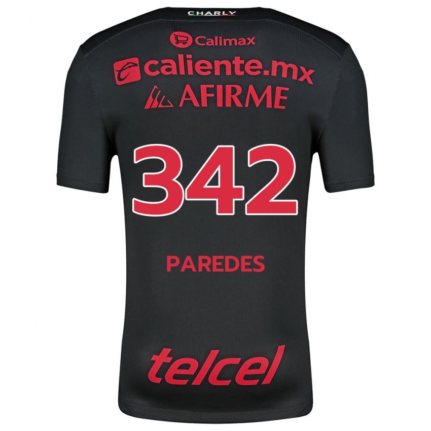 Kinder Santiago Paredes #342 Schwarz Rot Heimtrikot Trikot 2024/25 T-Shirt Schweiz