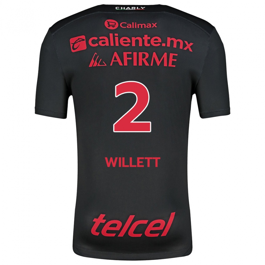 Enfant Maillot Adyson Willett #2 Noir Rouge Tenues Domicile 2024/25 T-Shirt Suisse