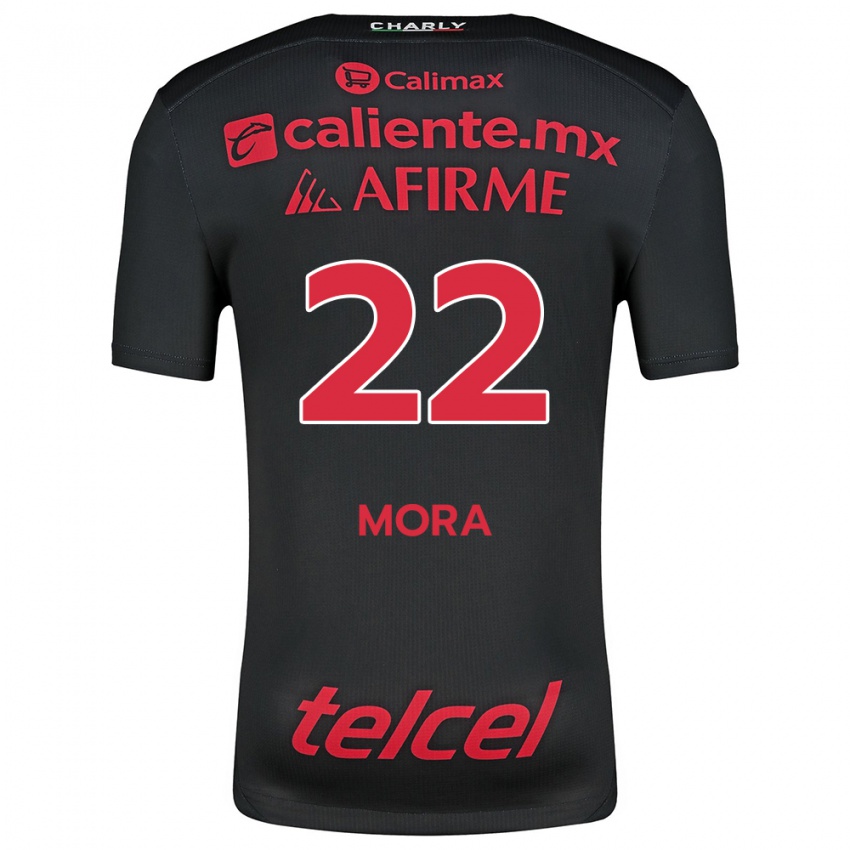 Enfant Maillot Bianca Mora #22 Noir Rouge Tenues Domicile 2024/25 T-Shirt Suisse