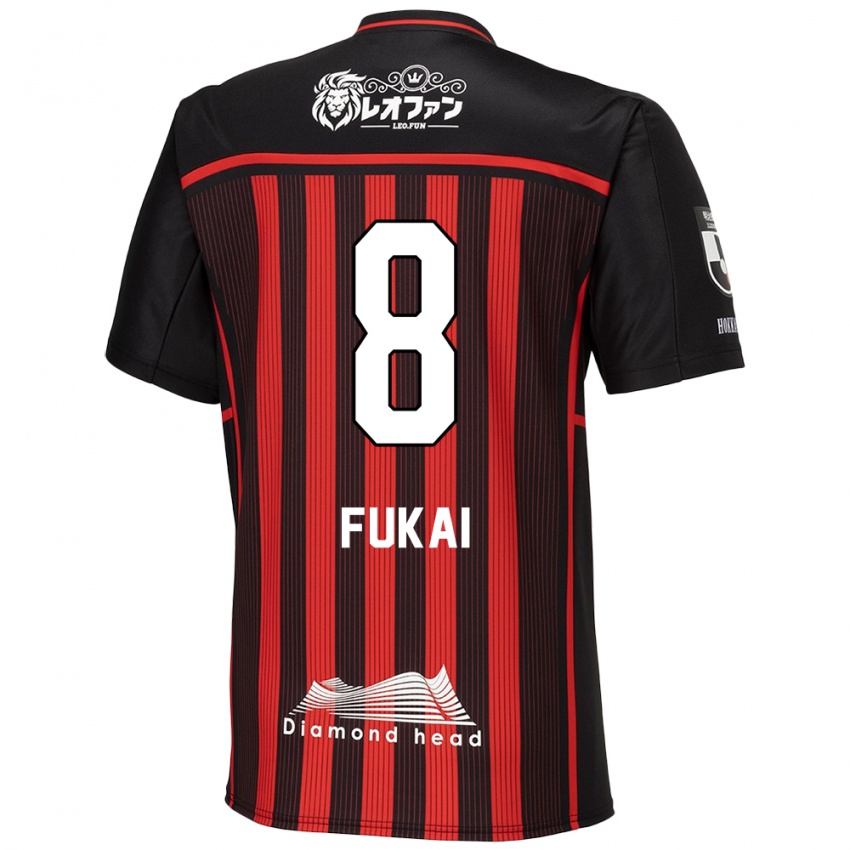 Kinder Kazuki Fukai #8 Rot Schwarz Heimtrikot Trikot 2024/25 T-Shirt Schweiz